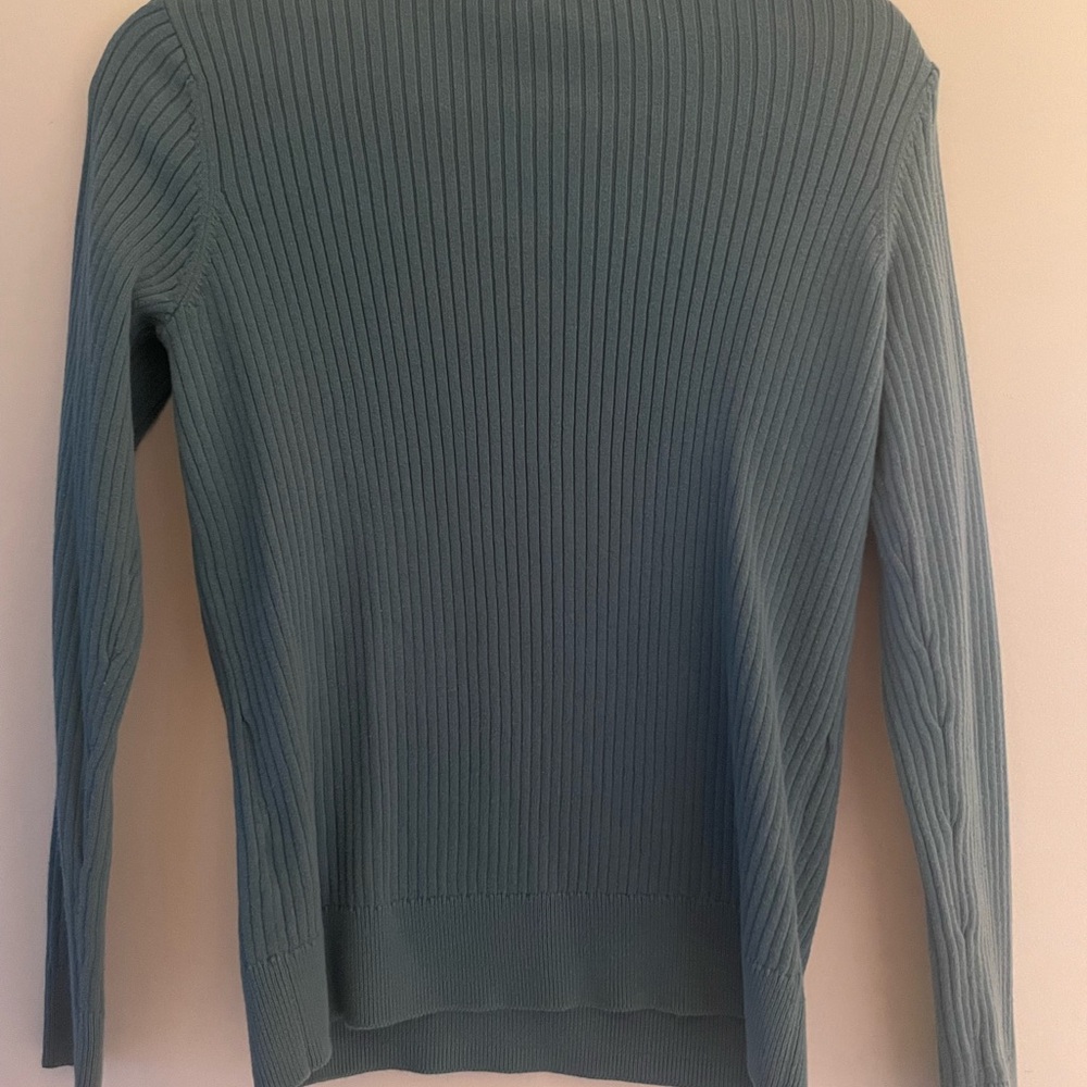 Northern Reflections 100% cotton | Blue Ribbed Women's Sweater - Picture 5 of 5